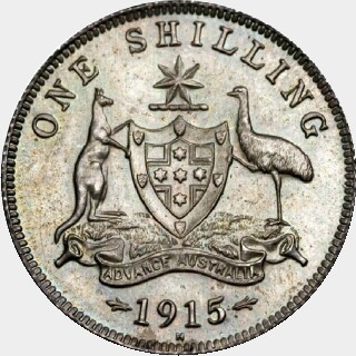 1915-H Proof One Shilling reverse