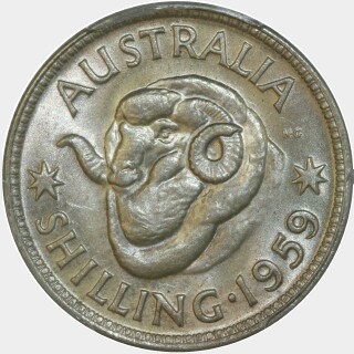 1959  One Shilling reverse