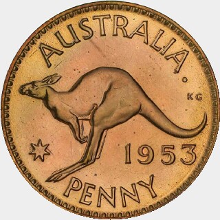 1953(p) Dot after A Proof One Penny reverse
