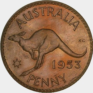1953 Proof One Penny reverse