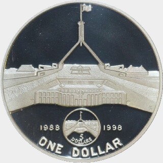 1998 Proof One Dollar reverse