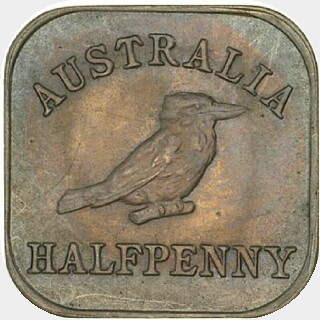 1921 Type 2 Half Penny reverse