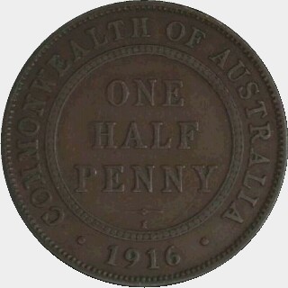 1916-I Mule Half Penny reverse