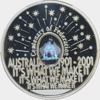 2001 Silver Proof Five Dollar reverse