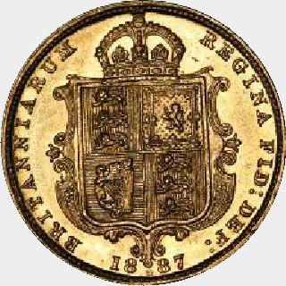 1888-M Pattern Half Sovereign reverse