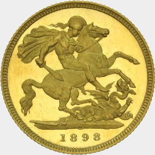 1898-M Pattern Half Sovereign reverse