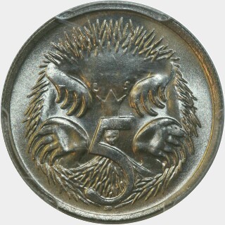 1967  Five Cent reverse