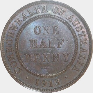 1913  Half Penny reverse