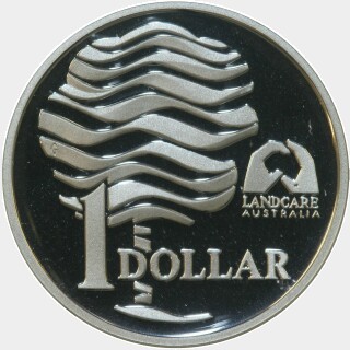1993 Silver Proof One Dollar reverse