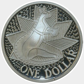 1990 Silver Proof One Dollar reverse