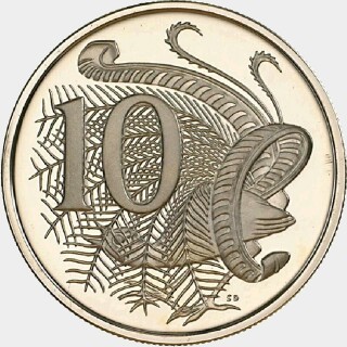 1966 London Mint Proof Ten Cent reverse