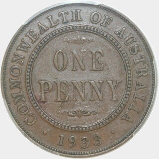 1933/2 Overdate One Penny reverse