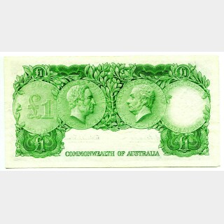 1961 Coombs/Wilson Reserve Bank Emerald Star One Pound obverse