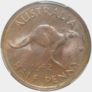 1962(p) Dot after Y Half Penny reverse