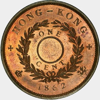 1862 Dragon Crown Effigy Proof One Cent reverse
