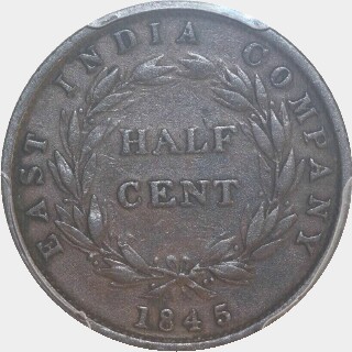 1845 With WW Half Cent reverse