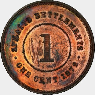 1872-H Specimen One Cent reverse