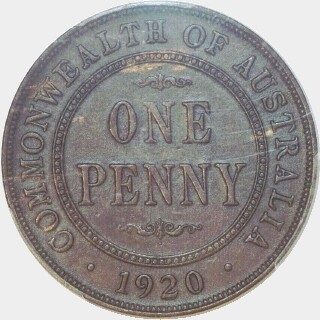 1920 Double Dot One Penny reverse