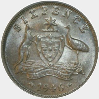 1946  Sixpence reverse