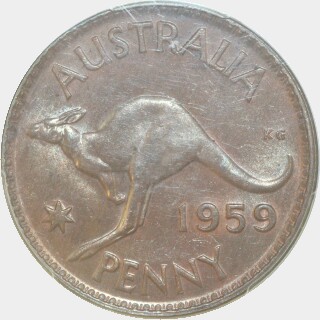 1959  One Penny reverse