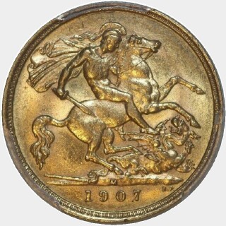 1907-M  Half Sovereign reverse