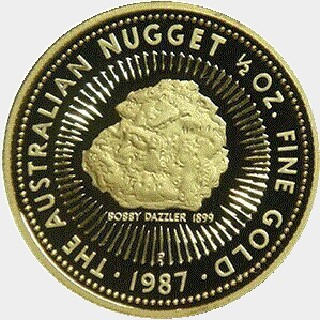 1987-P Proof Gold Fifty Dollar reverse