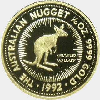 1992-P Proof Gold Fifteen Dollar reverse