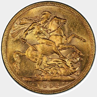 1893-M  Full Sovereign reverse