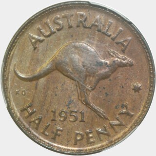 1951(p) No dot Half Penny reverse