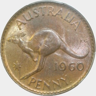 1960(p) Dot after Y One Penny reverse