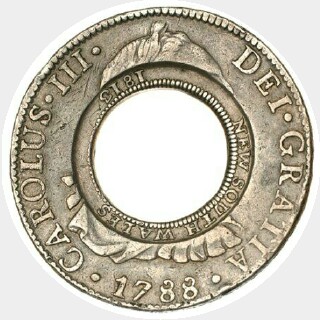 1813 1784 Mexico City Holey Dollar obverse