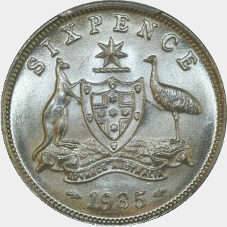1935  Sixpence reverse