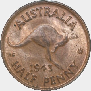1943  Half Penny reverse