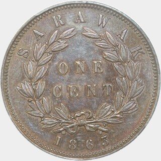 1863 Proof One Cent reverse