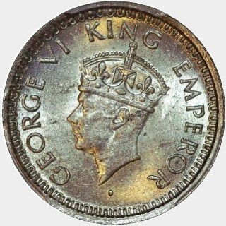 1945(b) Large 5 Quarter Rupee obverse