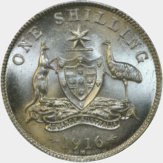 1916-M  One Shilling reverse