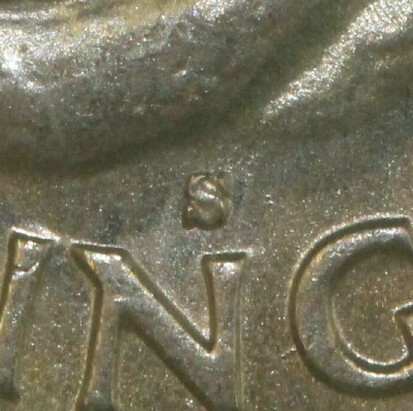 San Francisco 'S' mint-mark on a 1943-S Shilling.