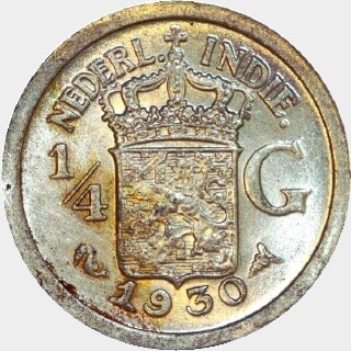 1930  Quarter Gulden obverse