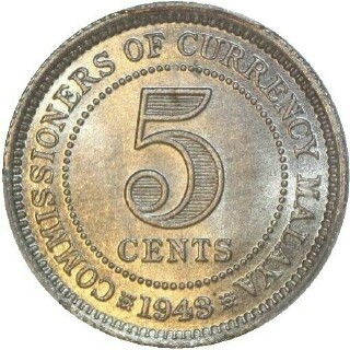 1943  Five Cent reverse