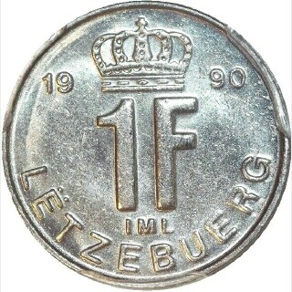 1990  One Franc reverse