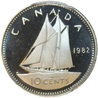 1982 Proof Ten Cent reverse