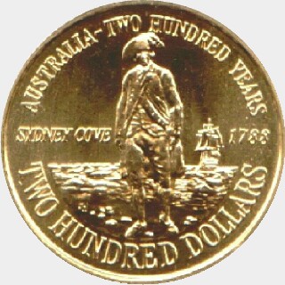 1988 Proof Two Hundred Dollar reverse