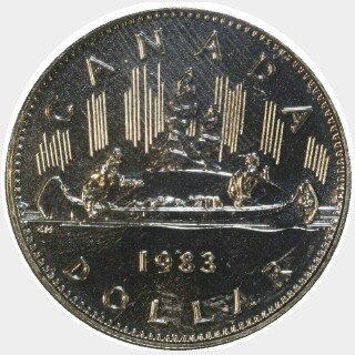 1983 Prooflike One Dollar reverse