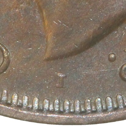 'I' mint-mark on the obverse of a 1942-I with I Penny.