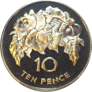 1984 Proof Ten Pence reverse