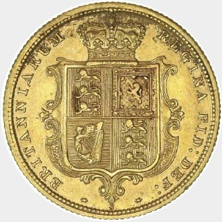 1880-S Beaded Reverse Half Sovereign reverse