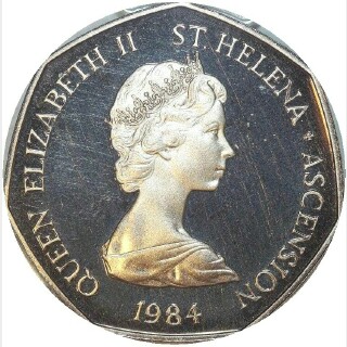 1984 Proof Fifty Pence obverse