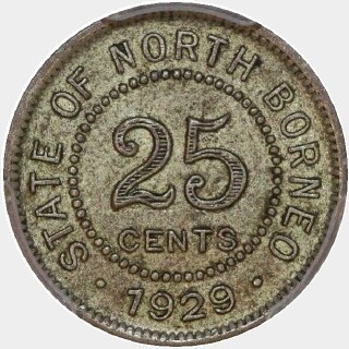 1929-H  Twenty Five Cent reverse