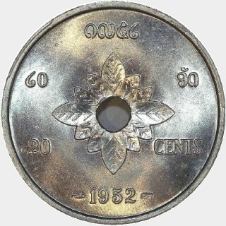 1952  Twenty Cent reverse