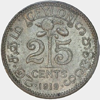 1919-B  Twenty Five Cent reverse